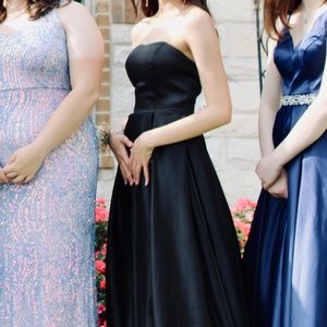 Black Strapless Ball Gown